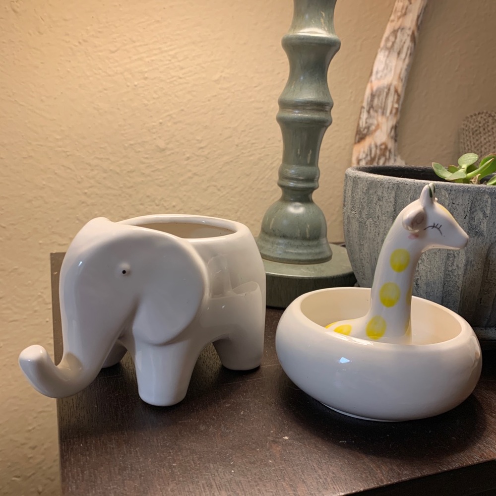 Elephant and giraffe home decore